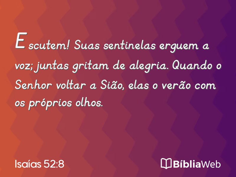 Isaías 52:8 em imagem para compartilhar