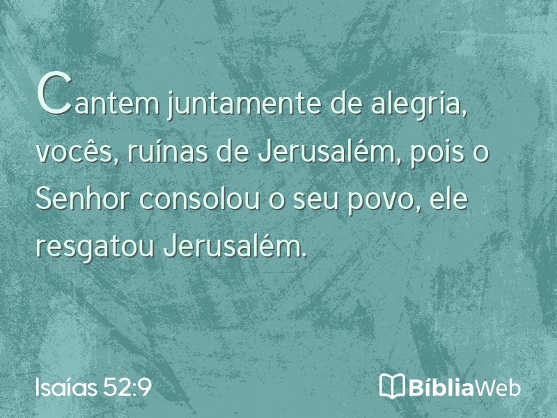 Isaías 52:9 em imagem para compartilhar