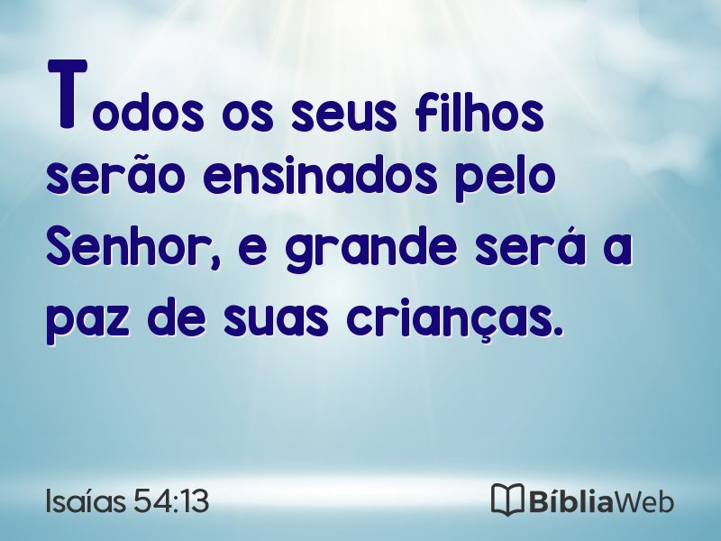 Isaías 54:13 em imagem para compartilhar