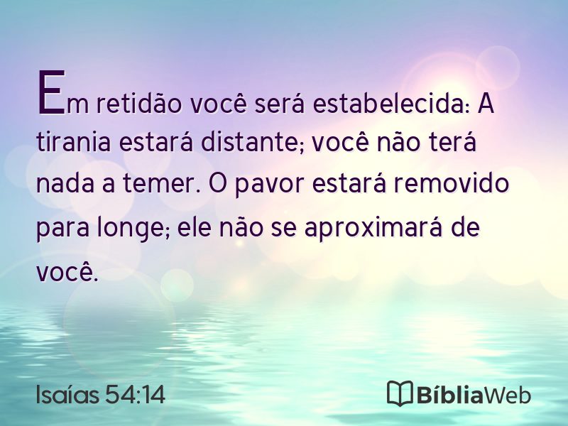 Isaías 54:14 em imagem para compartilhar