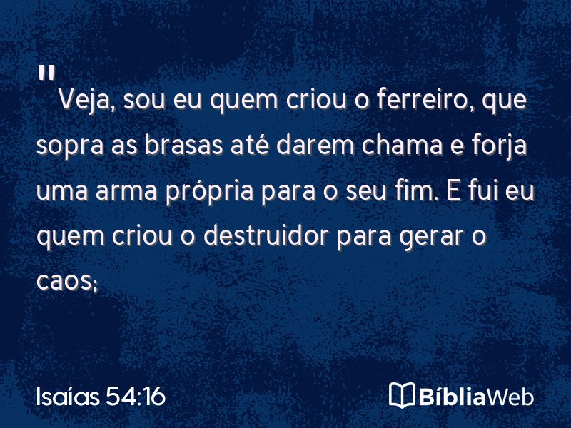 Isaías 54:16 em imagem para compartilhar