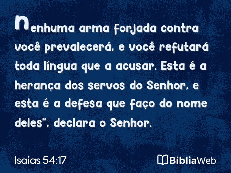 Isaías 54:17 em imagem para compartilhar