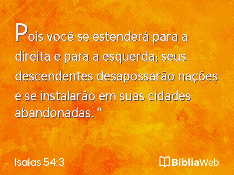 Isaías 54:3 em imagem para compartilhar