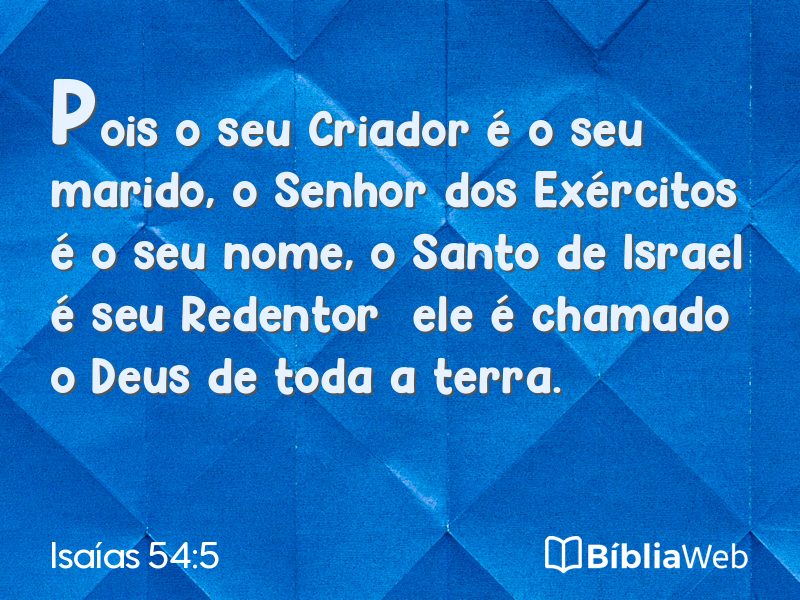 Isaías 54:5 em imagem para compartilhar