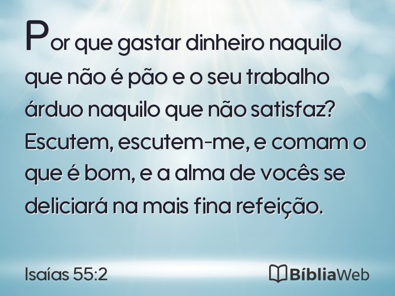 Isaías 55:2 em imagem para compartilhar
