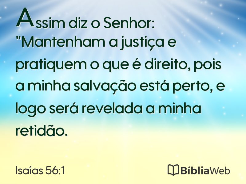 Isaías 56:1 em imagem para compartilhar
