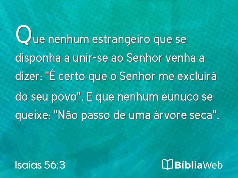 Isaías 56:3 em imagem para compartilhar