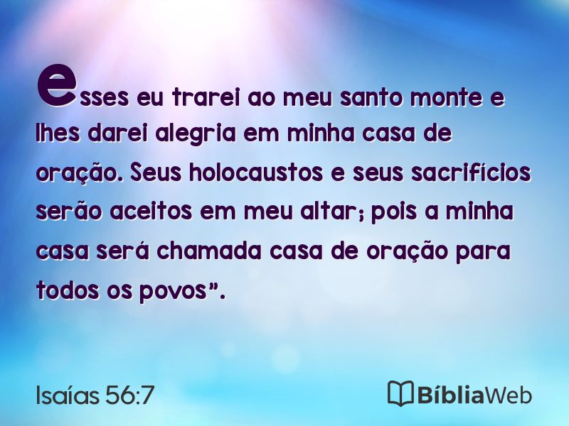 Isaías 56:7 em imagem para compartilhar