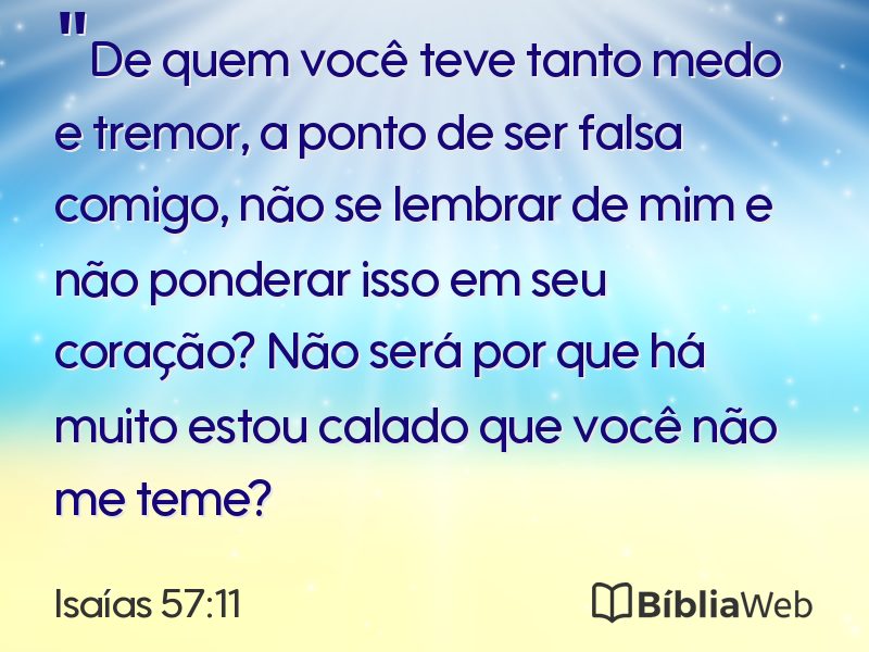 Isaías 57:11 em imagem para compartilhar