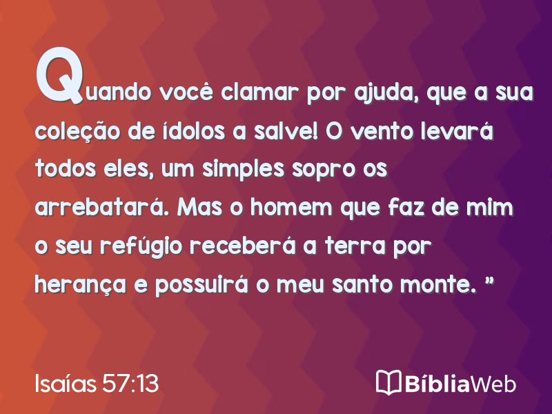 Isaías 57:13 em imagem para compartilhar
