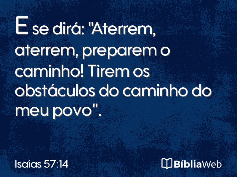 Isaías 57:14 em imagem para compartilhar