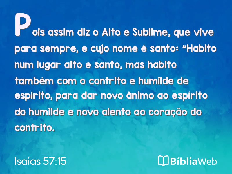 Isaías 57:15 em imagem para compartilhar