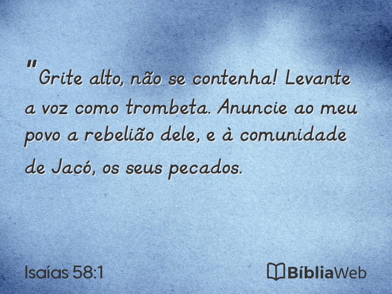 Isaías 58:1 em imagem para compartilhar