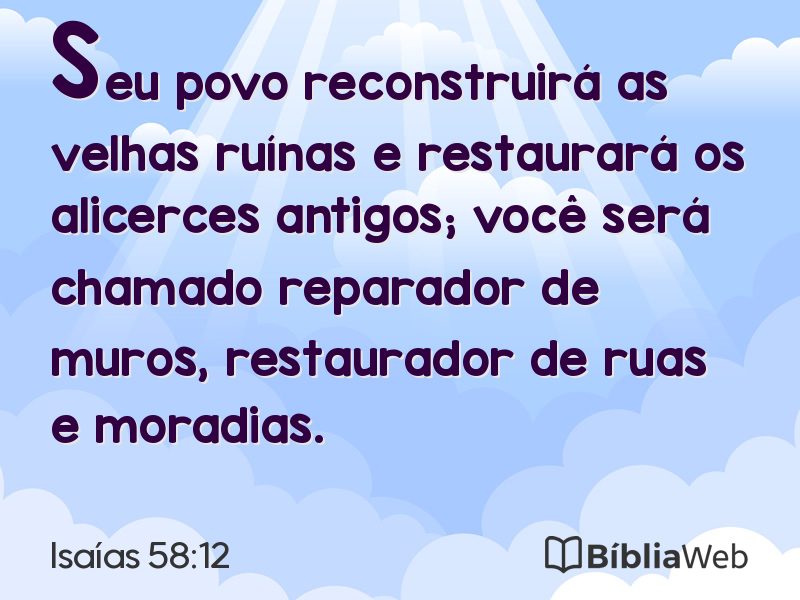 Isaías 58:12 em imagem para compartilhar