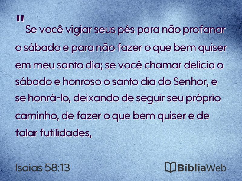 Isaías 58:13 em imagem para compartilhar