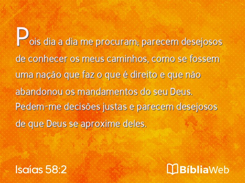 Isaías 58:2 em imagem para compartilhar