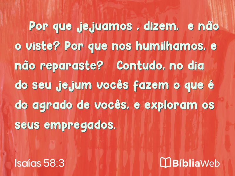 Isaías 58:3 em imagem para compartilhar