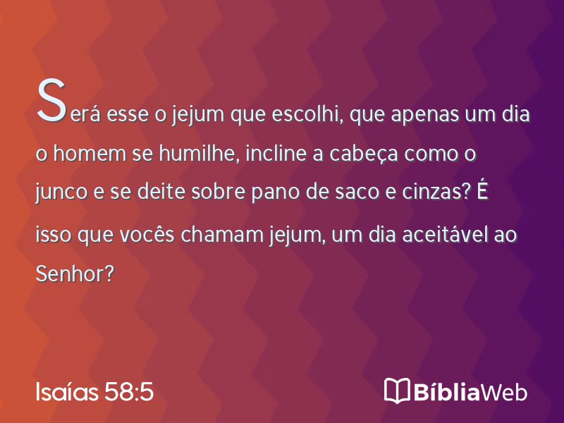 Isaías 58:5 em imagem para compartilhar