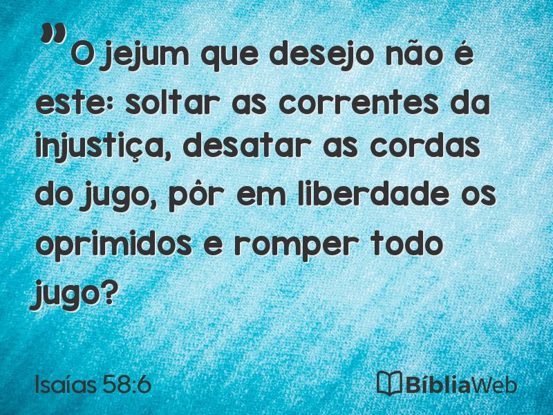 Isaías 58:6 em imagem para compartilhar