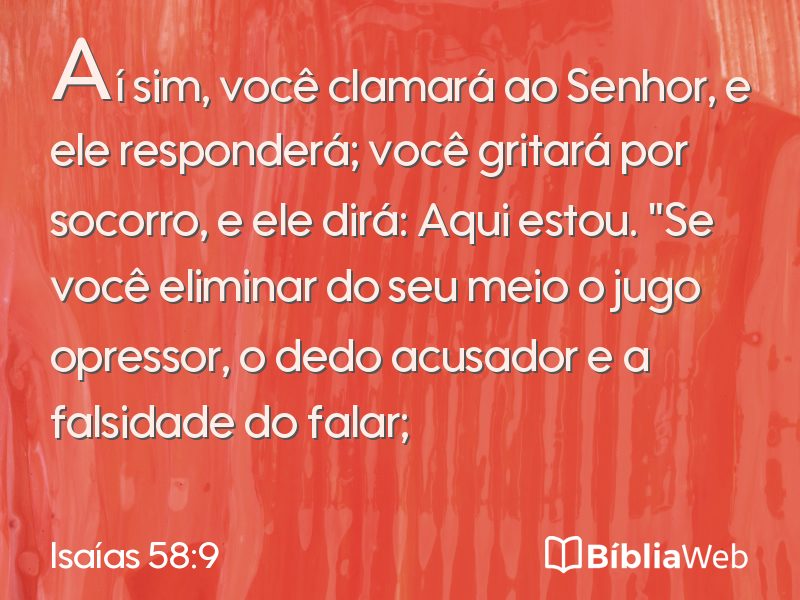 Isaías 58:9 em imagem para compartilhar