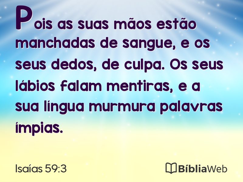 Isaías 59:3 em imagem para compartilhar