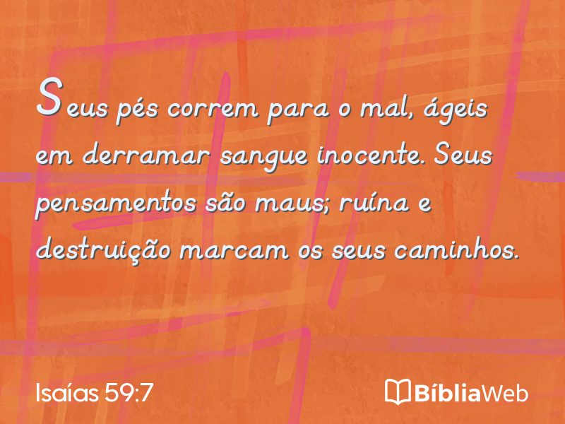 Isaías 59:7 em imagem para compartilhar