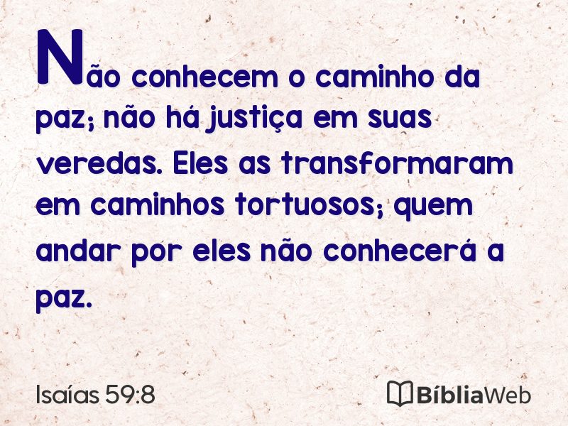 Isaías 59:8 em imagem para compartilhar