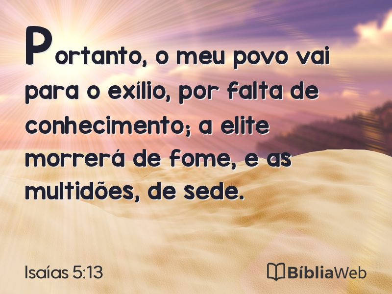 Isaías 5:13 em imagem para compartilhar