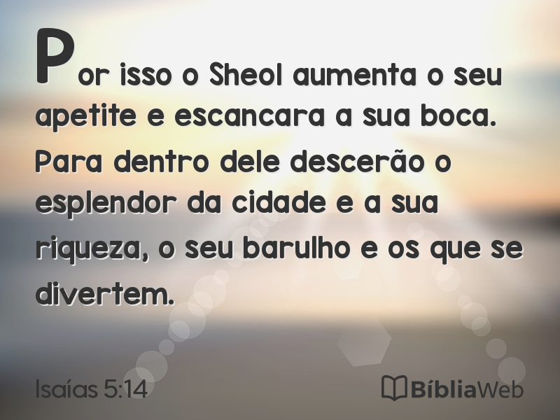 Isaías 5:14 em imagem para compartilhar