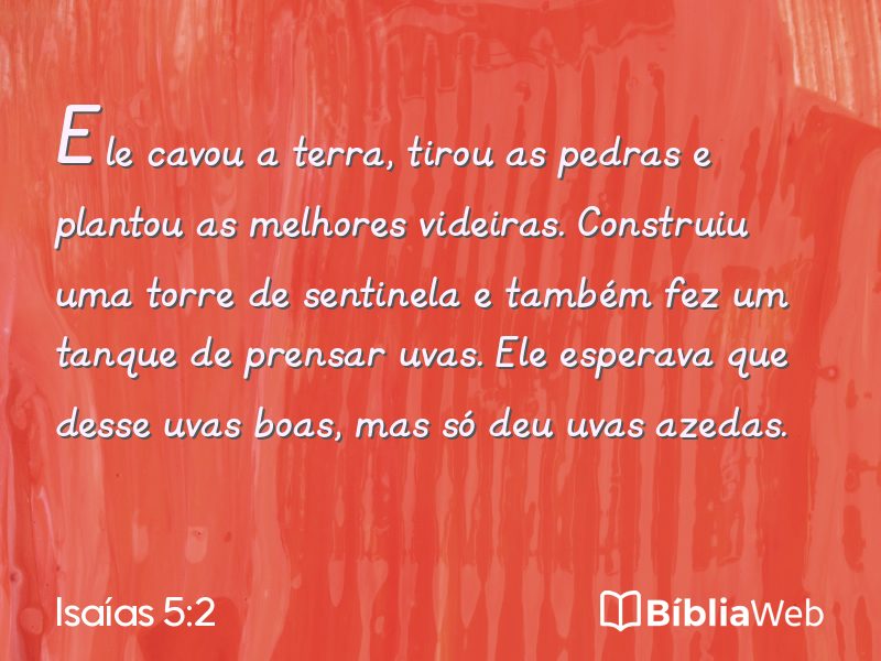 Isaías 5:2 em imagem para compartilhar