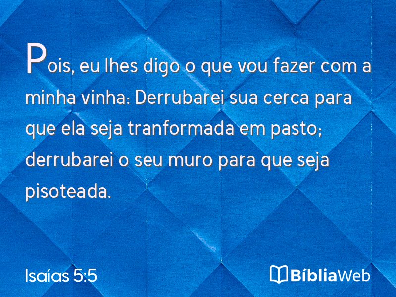 Isaías 5:5 em imagem para compartilhar