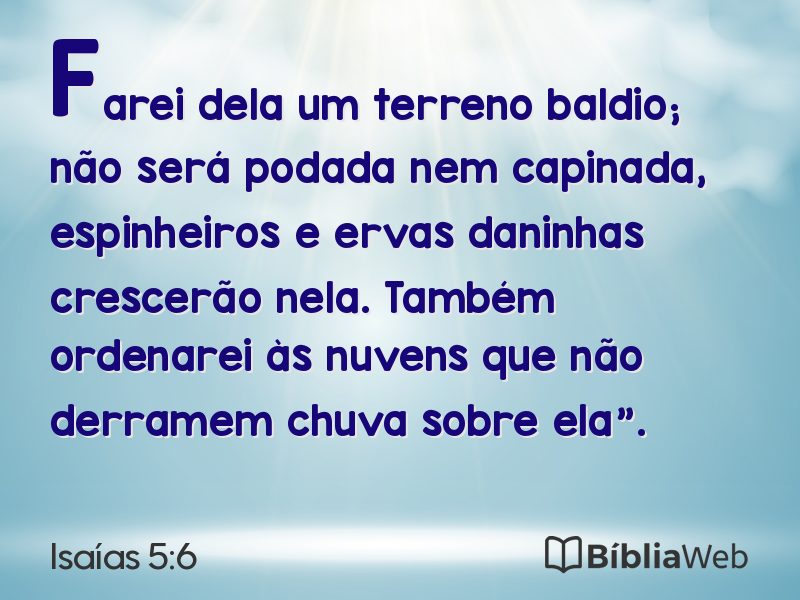 Isaías 5:6 em imagem para compartilhar
