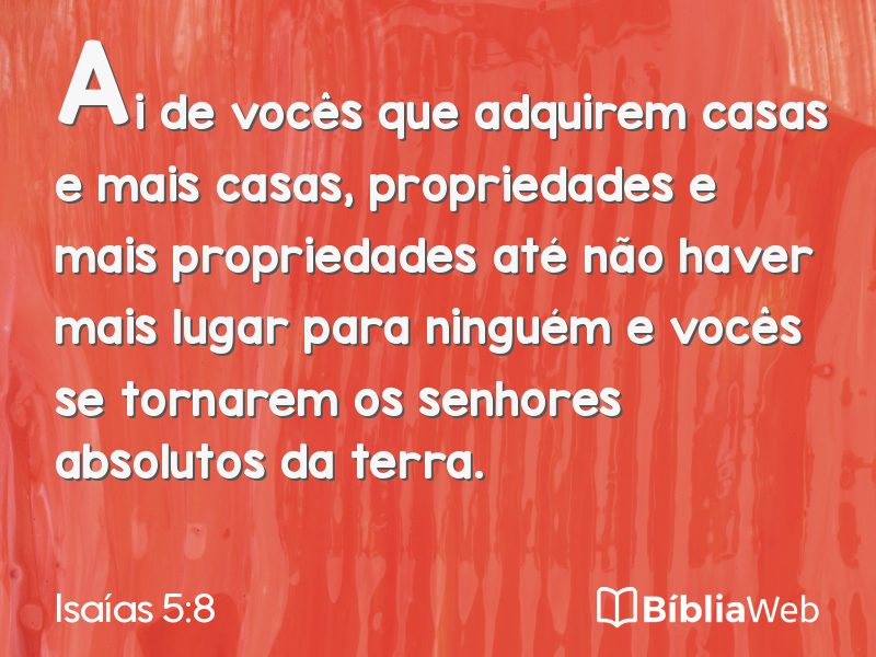 Isaías 5:8 em imagem para compartilhar