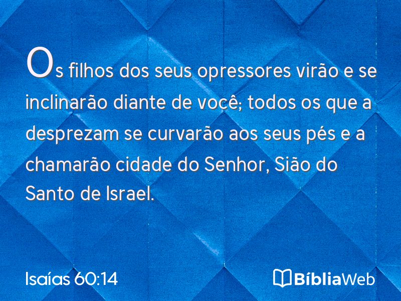 Isaías 60:14 em imagem para compartilhar