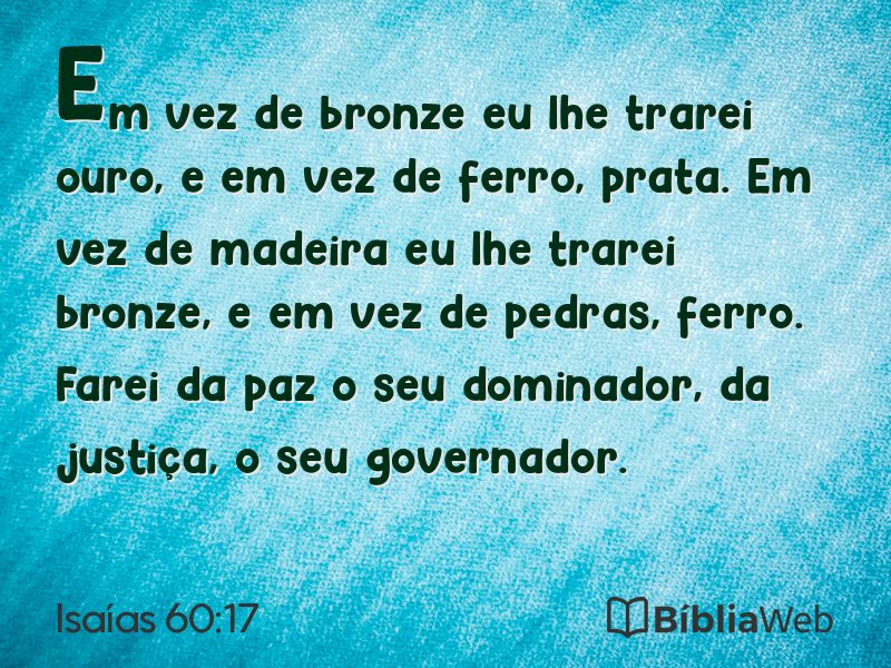 Isaías 60:17 em imagem para compartilhar