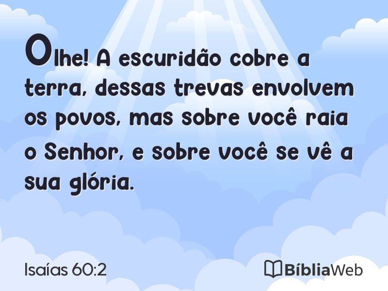 Isaías 60:2 em imagem para compartilhar