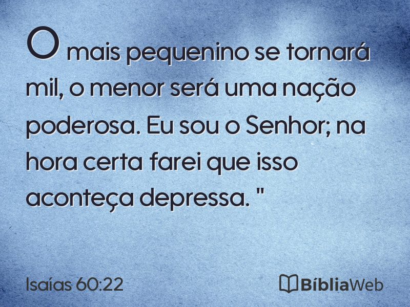 Isaías 60:22 em imagem para compartilhar