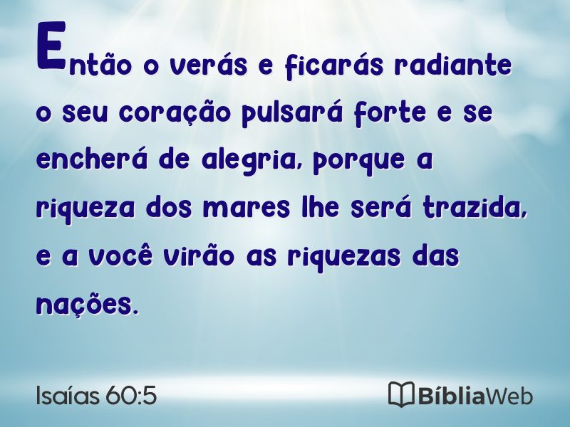 Isaías 60:5 em imagem para compartilhar
