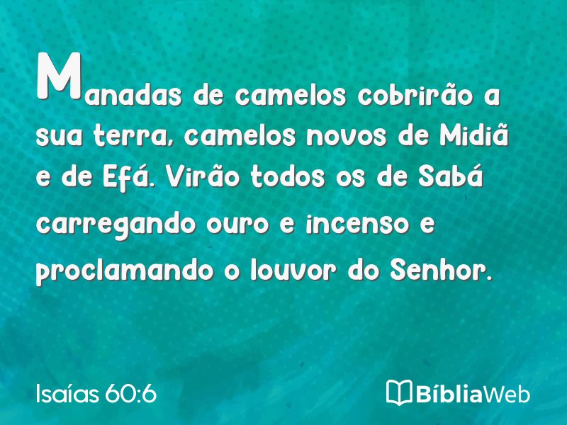 Isaías 60:6 em imagem para compartilhar