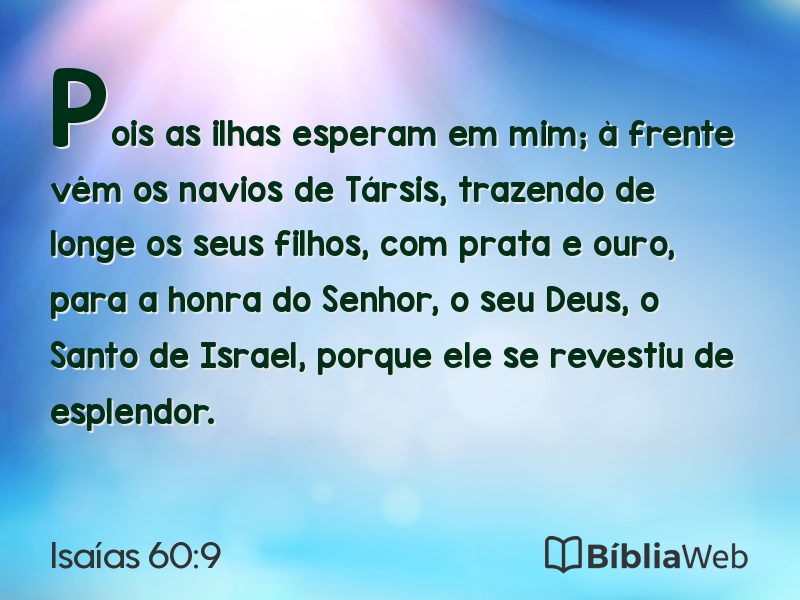 Isaías 60:9 em imagem para compartilhar