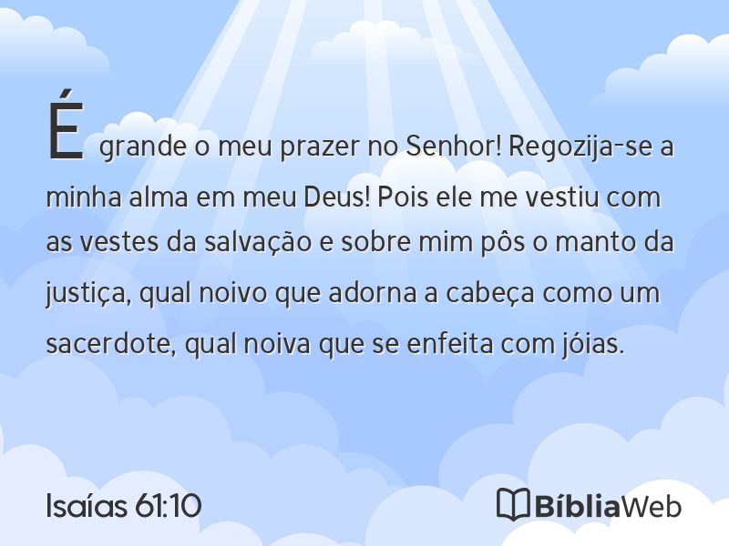 Isaías 61:10 em imagem para compartilhar