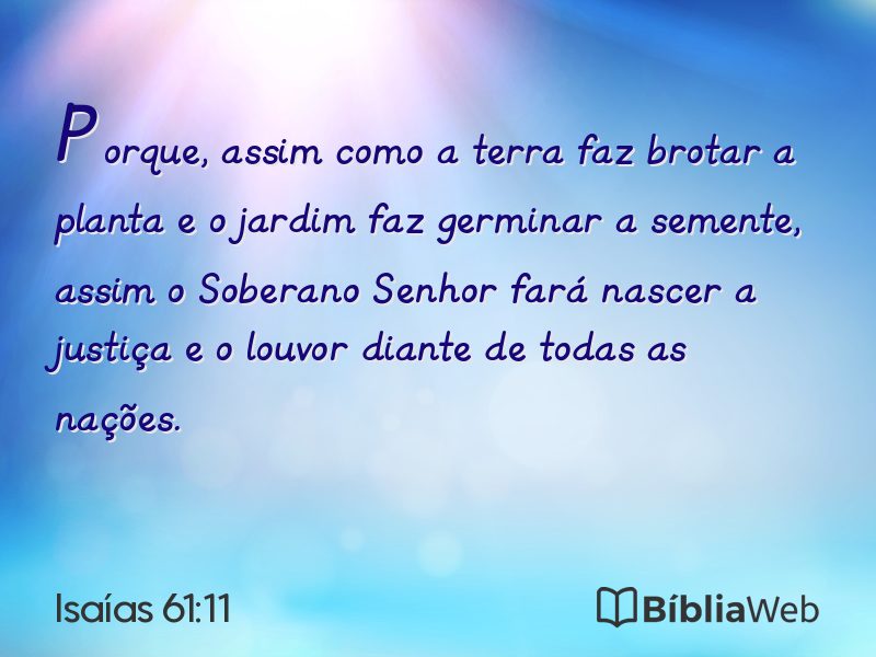 Isaías 61:11 em imagem para compartilhar