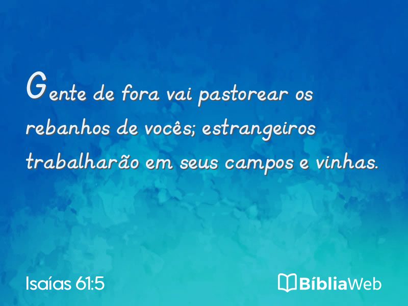 Isaías 61:5 em imagem para compartilhar