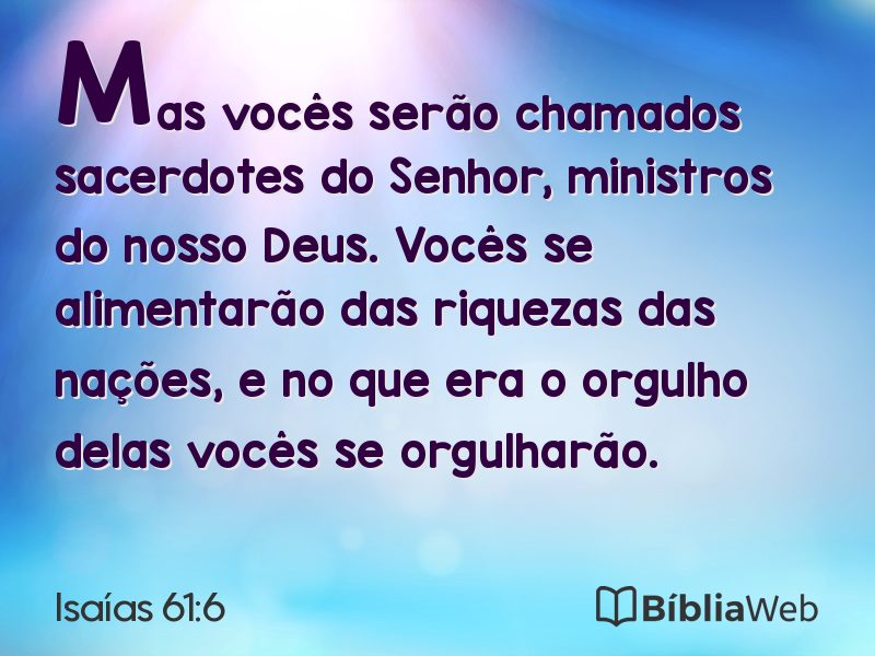Isaías 61:6 em imagem para compartilhar