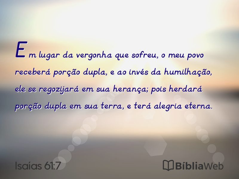Isaías 61:7 em imagem para compartilhar