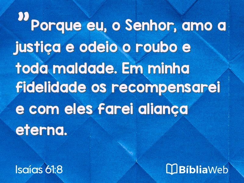 Isaías 61:8 em imagem para compartilhar
