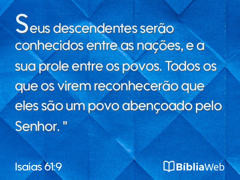 Isaías 61:9 em imagem para compartilhar