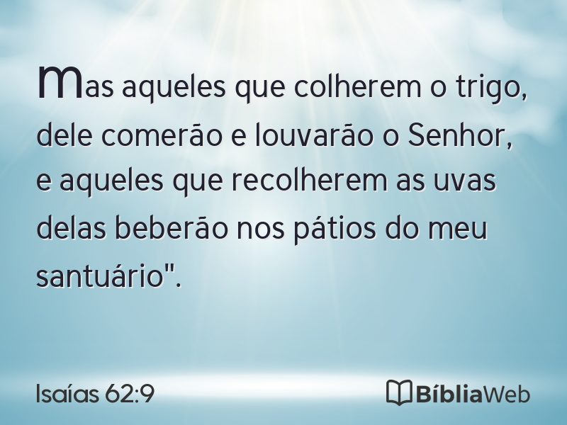 Isaías 62:9 em imagem para compartilhar