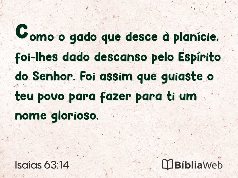 Isaías 63:14 em imagem para compartilhar