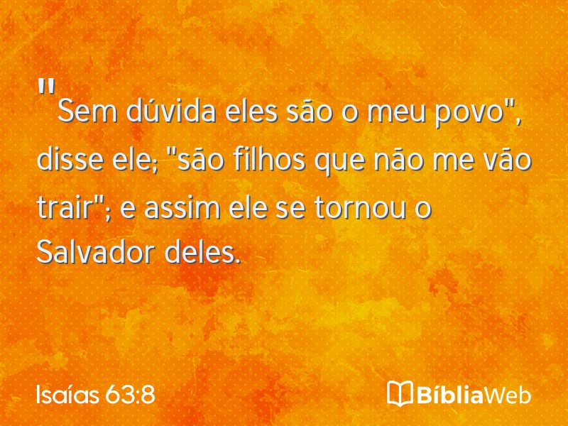 Isaías 63:8 em imagem para compartilhar